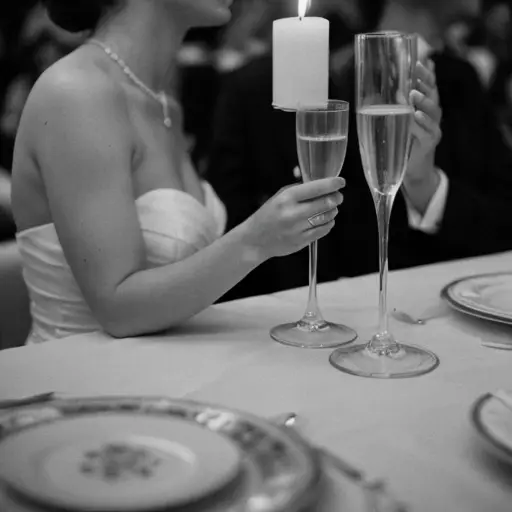 Brindis en la mesa de la boda