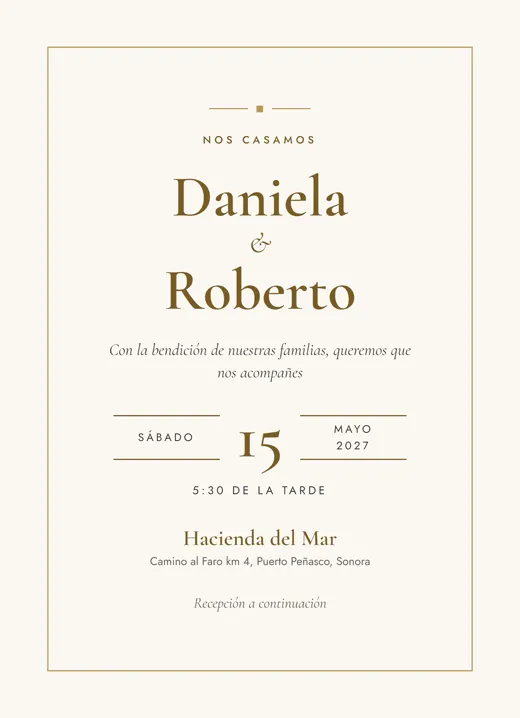 Invitación impresa: Boda de día