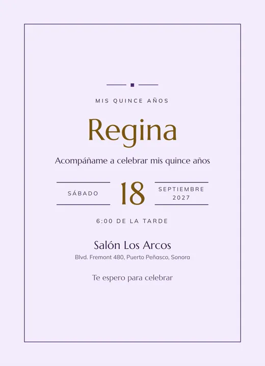 Invitación impresa: XV Mariposas